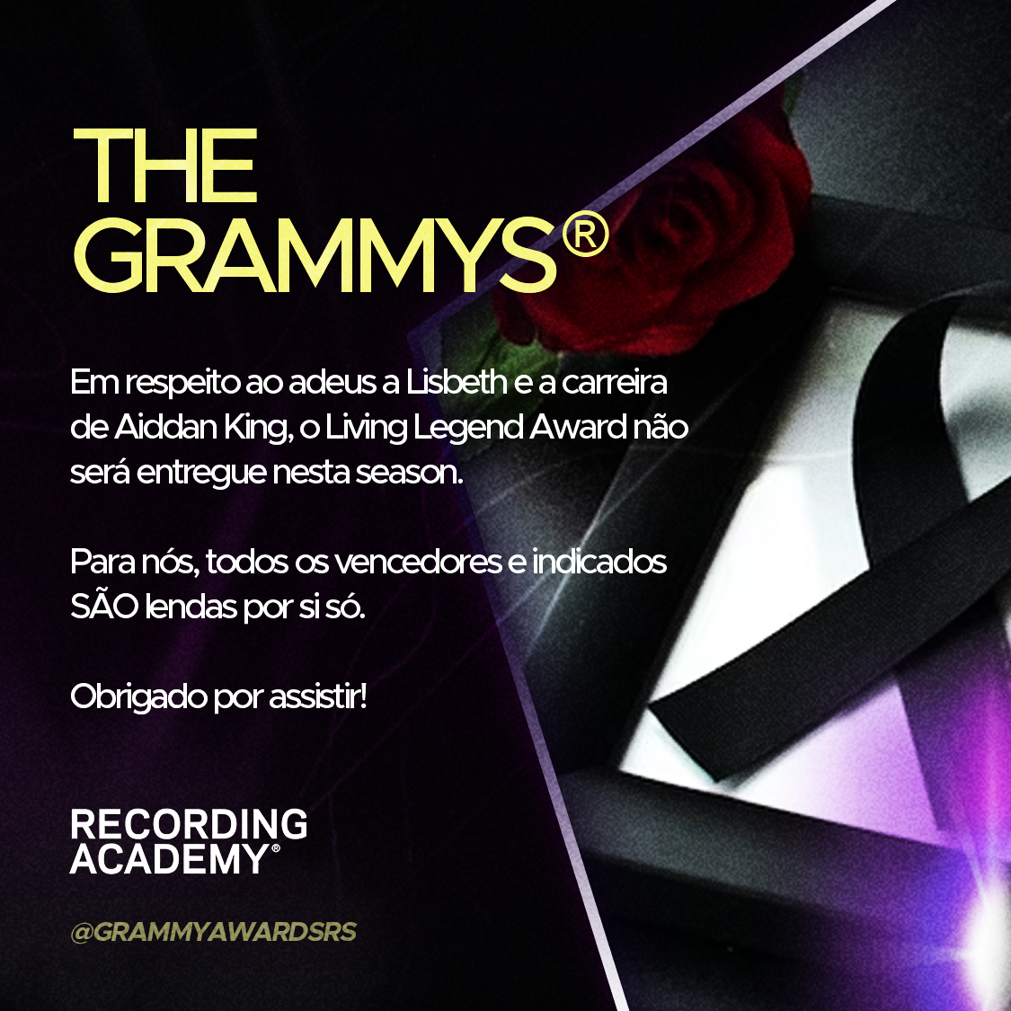 É por motivos de Respeito.

Obrigado por essa edição tão divertida, e olá Season 16!