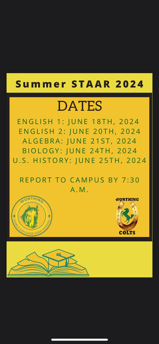 SUMMER DATES FOR STAAR!