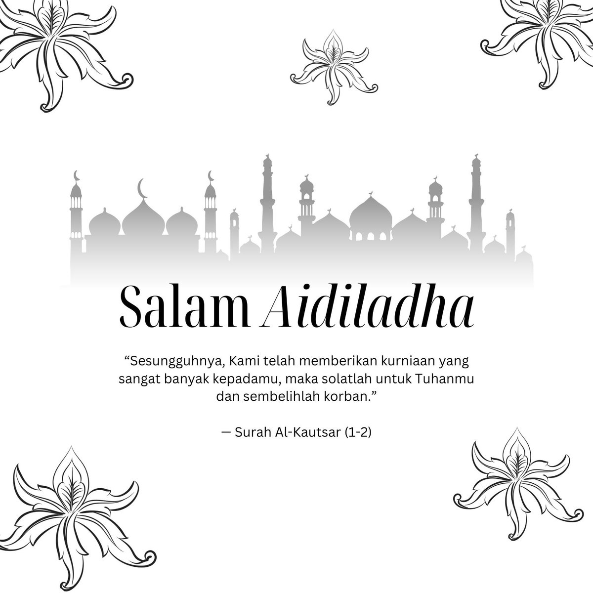 — Selamat Hari Raya Aidiladha buat seluruh umat Islam.

Semoga setiap pengorbanan kita dirahmati dan menjadi bekalan di akhirat kelak.

#SalamAidiladha 
#EidAlAdha 
#CorakMalaysia