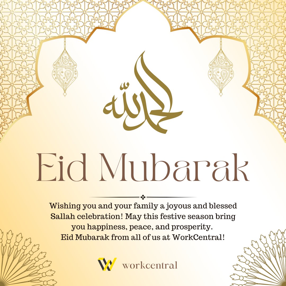workcentralng's tweet image. "Celebrating Sallah with joy and gratitude. Eid Mubarak from the WorkCentral family to yours! #EidMubarak #SallahCelebration #WorkCentral #FestiveJoy #PeaceAndProsperity