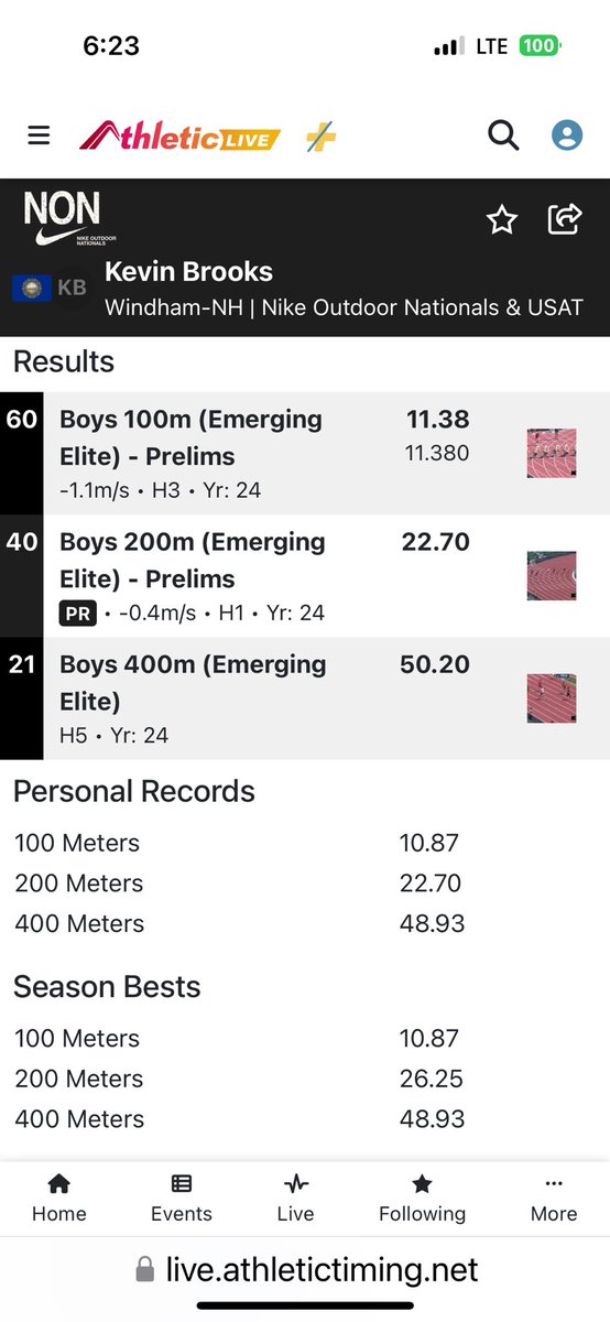 WindhamAthletic's tweet photo. As the school year ends one last update on two outstanding athletes! Kevin Brooks competed at the Nike Nationals in Oregon and set a PR in in the 200m on a huge stage!  Kelly Wright finished 5th in the NH heptathlon! Congratulations Kevin and Kelly! https://t.co/Jo6mRPa2Iy