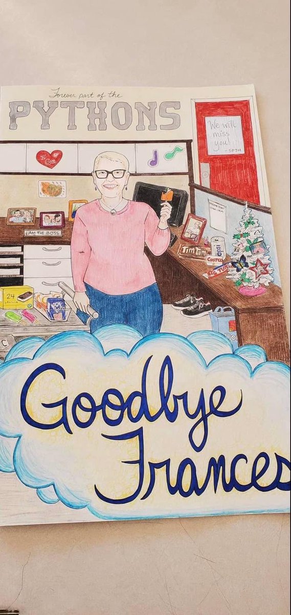 Tomorrow we will join with St. Peter’s Junior High for our annual Frances Galgay Ice Cream Day. Our family will be treating the students of Mary Simms All Grade to ice cream. So have an ice cream tomorrow in memory of mom &amp; please share a picture!! 🍦
#SPJHPythons