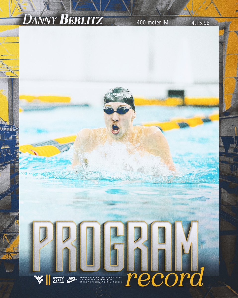Breaking 𝘽𝙄𝙂 records on an even 𝘽𝙄𝙂𝙂𝙀𝙍 stage ⏱️

Senior Danny Berlitz set a program record in the 400-meter IM in qualifying at the U.S. Olympic Trials! 

#HailWV | #SwimTrials24