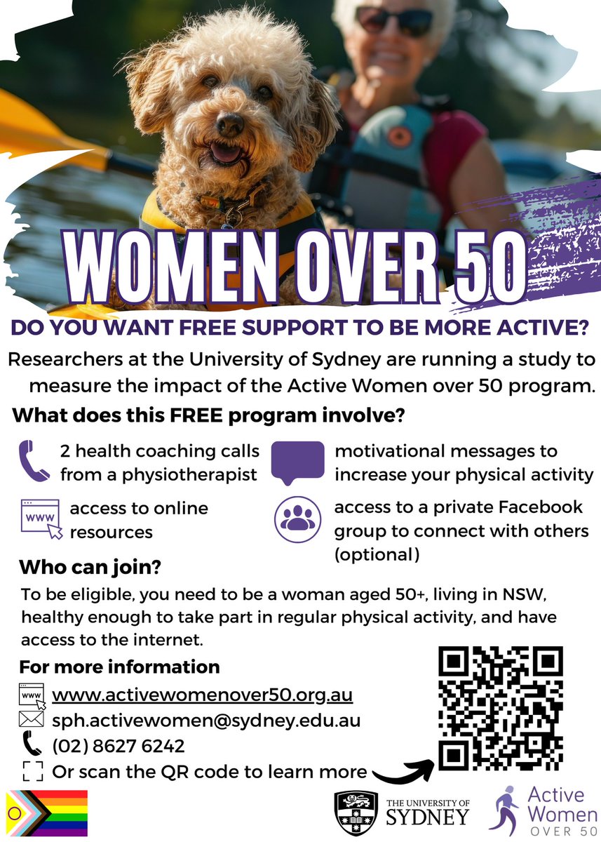 Institute for Musculoskeletal Health (@msk_health) on Twitter photo It’s #worldwellbeingweek! Physical activity plays a key role in our wellbeing, but it can be hard to know where to start.
We are looking for volunteers to participate in a program aiming to increase #physicalactivity in women aged 50+. 
  
 Learn more: activewomenover50.org.au It’s #worldwellbeingweek! Physical activity plays a key role in our wellbeing, but it can be hard to know where to start.
We are looking for volunteers to participate in a program aiming to increase #physicalactivity in women aged 50+. 
  
 Learn more: activewomenover50.org.au