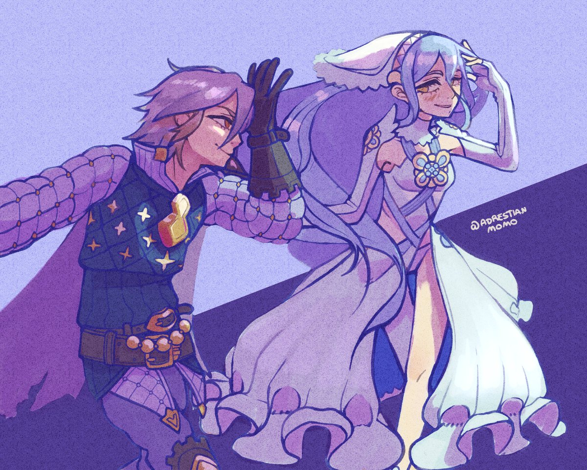 AdrestianMomo's tweet photo. AzuraxLaslow for today's attack to @UltimateBruhing, with conquest azura alt :) #FireEmblem #FireEmblemFates #Azura #Laslow https://t.co/Dxe59qkQIL