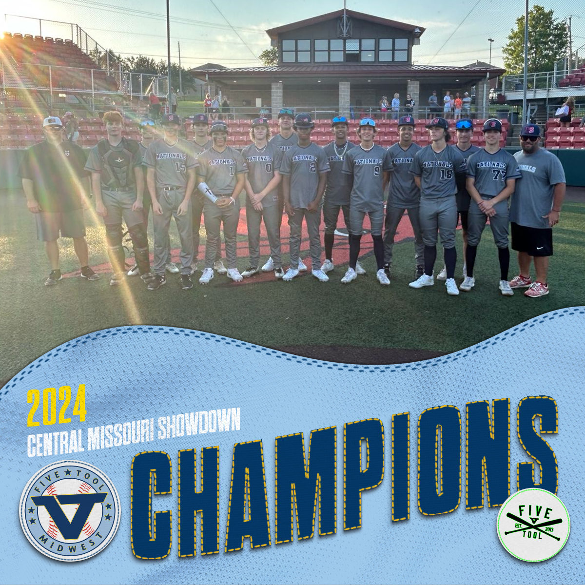 Five Tool Midwest (@fivetoolmidwest) on Twitter photo 🏆CHAMPIONS🏆
Congrats to <a href="/usnatsmidwstrn/">US Nationals Midwestern</a> 16U Red on winning the 15U/16U <a href="/FiveTool/">Five Tool Baseball</a> Midwest Central Missouri Showdown!
#WatchEm 🏆CHAMPIONS🏆
Congrats to <a href="/usnatsmidwstrn/">US Nationals Midwestern</a> 16U Red on winning the 15U/16U <a href="/FiveTool/">Five Tool Baseball</a> Midwest Central Missouri Showdown!
#WatchEm