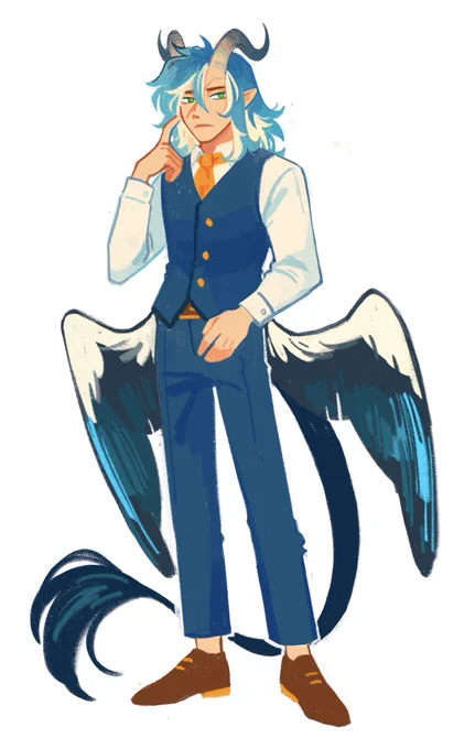 Another OC for an anon guessing game - that I can finally reveal! Ethan, my demon-possessed cringe gamer.. :] thank you to all my friends for playing with me, again! it was such a fun time! 