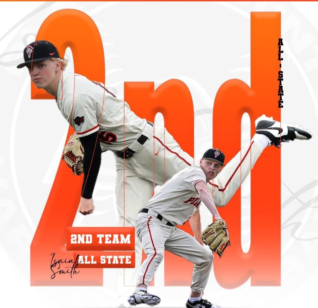 (SR) Isaiah Smith: 2nd team All-State Pitcher.  Isaiah was a big game pitcher for us all year and stepped up to the challenge every time!  Good luck next season on wherever you end up, my friend!