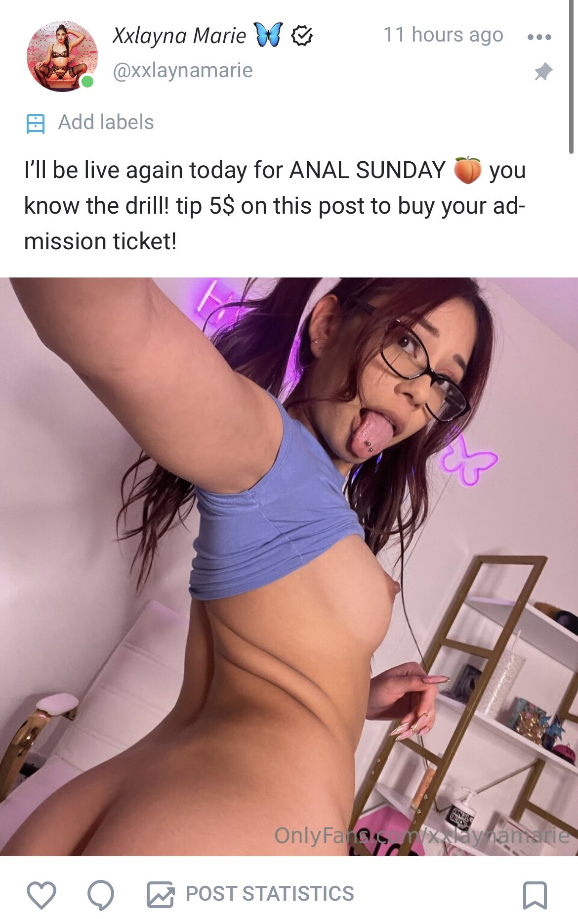 𝙓𝙓𝙇𝘼𝙔𝙉𝘼 on X: Please remember to tip 5$ on my pinned tweet to enter  into my livestream at 8pm PST for ANAL SUNDAY 🍑 t.coiqEGlaMBH5   X