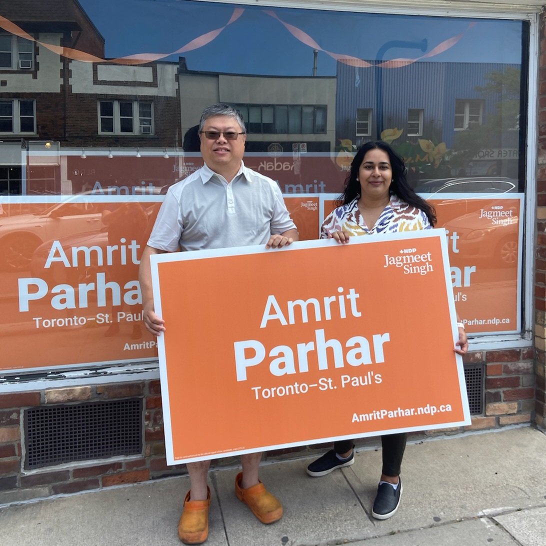 Canvassed for #NDP candidate Amrit Parhar <a href="/amritstpauls/">Amrit Parhar</a> in #Toronto-St. Paul's. Advanced polls are open June 17 at 9AM - 9PM in the federal #TOstpauls by-election. E-day is June 24. Vote for Amrit Parhar! #CDNpoli AmritParhar.ndp.ca