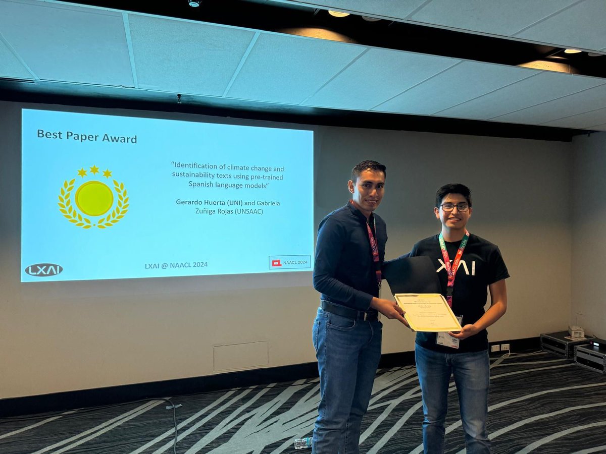 lxnlp's tweet image. we want to thank everyone who participated in our Latinx in AI (@_LXAI) workshop at #naacl2024 We’re grateful for the contributions of our volunteers, organizers, & participants. Here are some photos final remarks and the award ceremony.#NLP