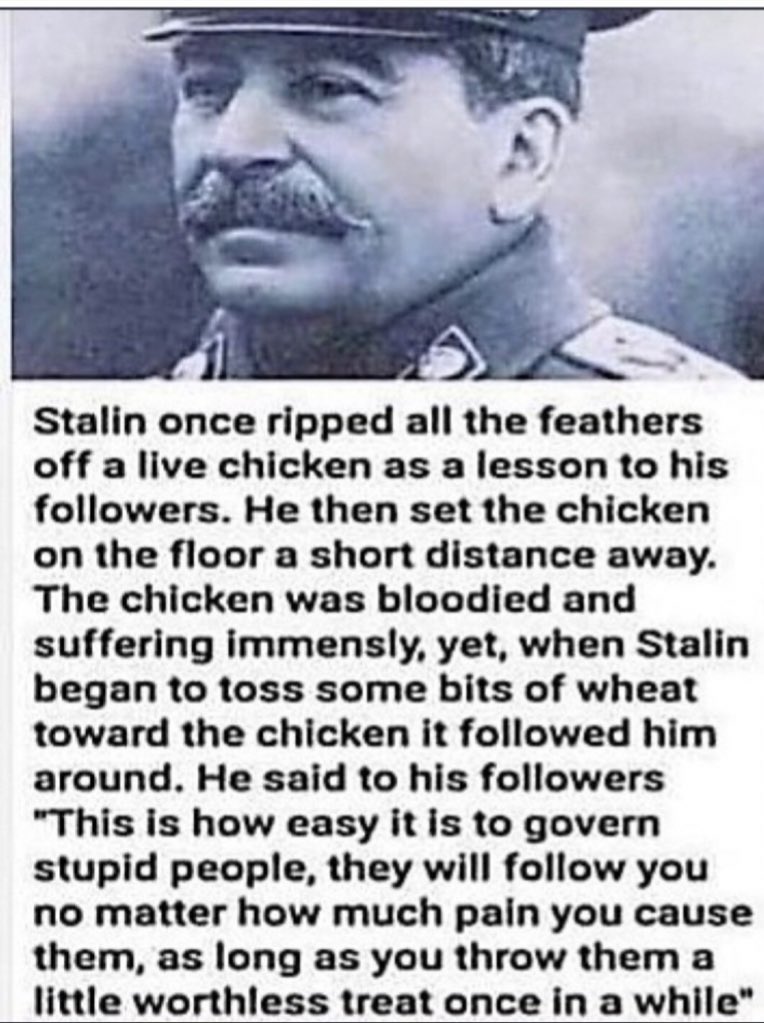 xeniaioa's tweet image. #Stalin #PowerAndControl #CommunistCrimes #Chicken #StupidPeople #abuser