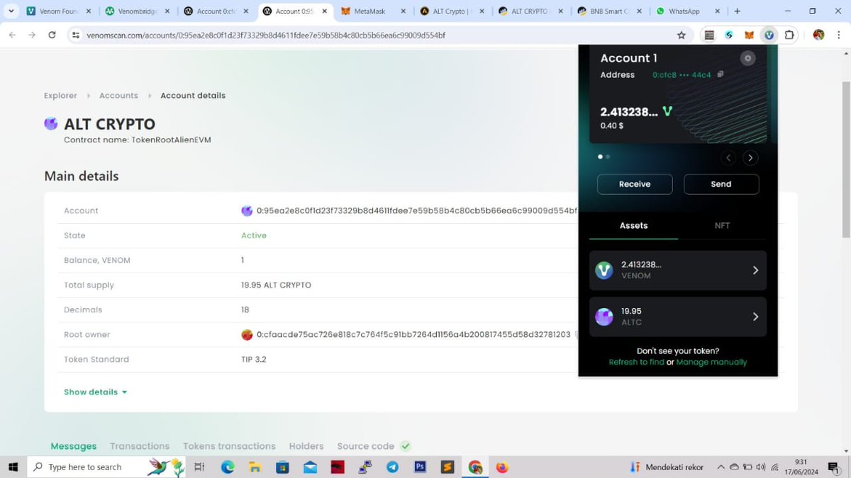 Ar_juna25's tweet photo. ALTC is connected to VENOM NETWORK and can be directly bridged from Binance to VENOM NETWORK gasfee using bnb (no need for venom coins)

https://t.co/Tb7BkbwJPC https://t.co/cLrNggoFwp