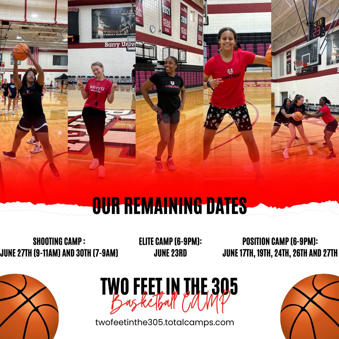 Two Feet In the 305 (@twofeetinthe305) on Twitter photo The next 2 weeks are going to be unforgettable 🥳 You still have time to join us ! Link in bio 🌴 #miami #basketball #girlsbasketball🏀 The next 2 weeks are going to be unforgettable 🥳 You still have time to join us ! Link in bio 🌴 #miami #basketball #girlsbasketball🏀