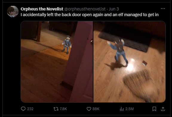 jingelpup's tweet photo. I accidentally left the back door open again and an elf managed to get in #exploreridv #kurtfrank #identityV Original post - @/gregthesorcerer https://t.co/hVVMWnYdQe