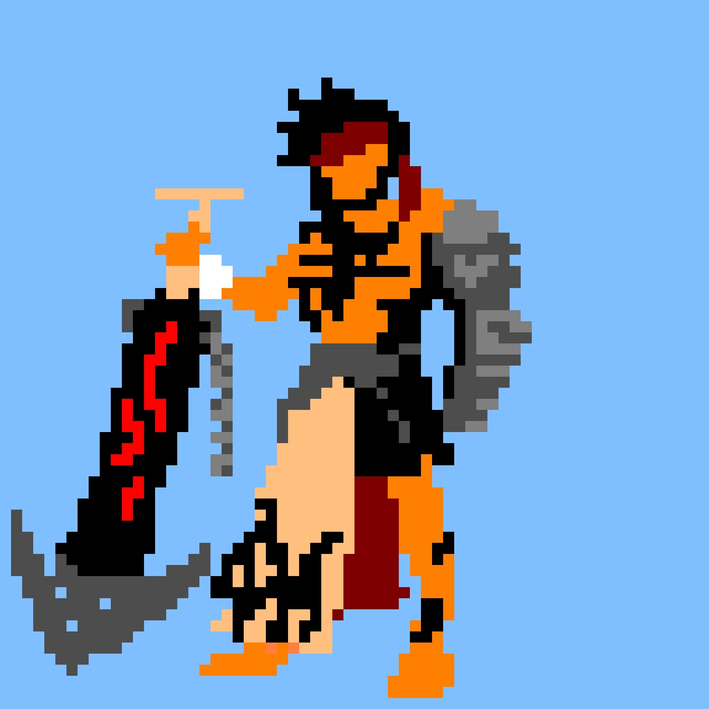 Happy #Fathersday to all the hardworking #indiedev dads out there. Super quick #pixelart #drawing of my favorite #videogame dad. 

Jecht always reminded me a lot of my own father.
(The badass-ness and stern parenting style, not any of the...other stuff lol)