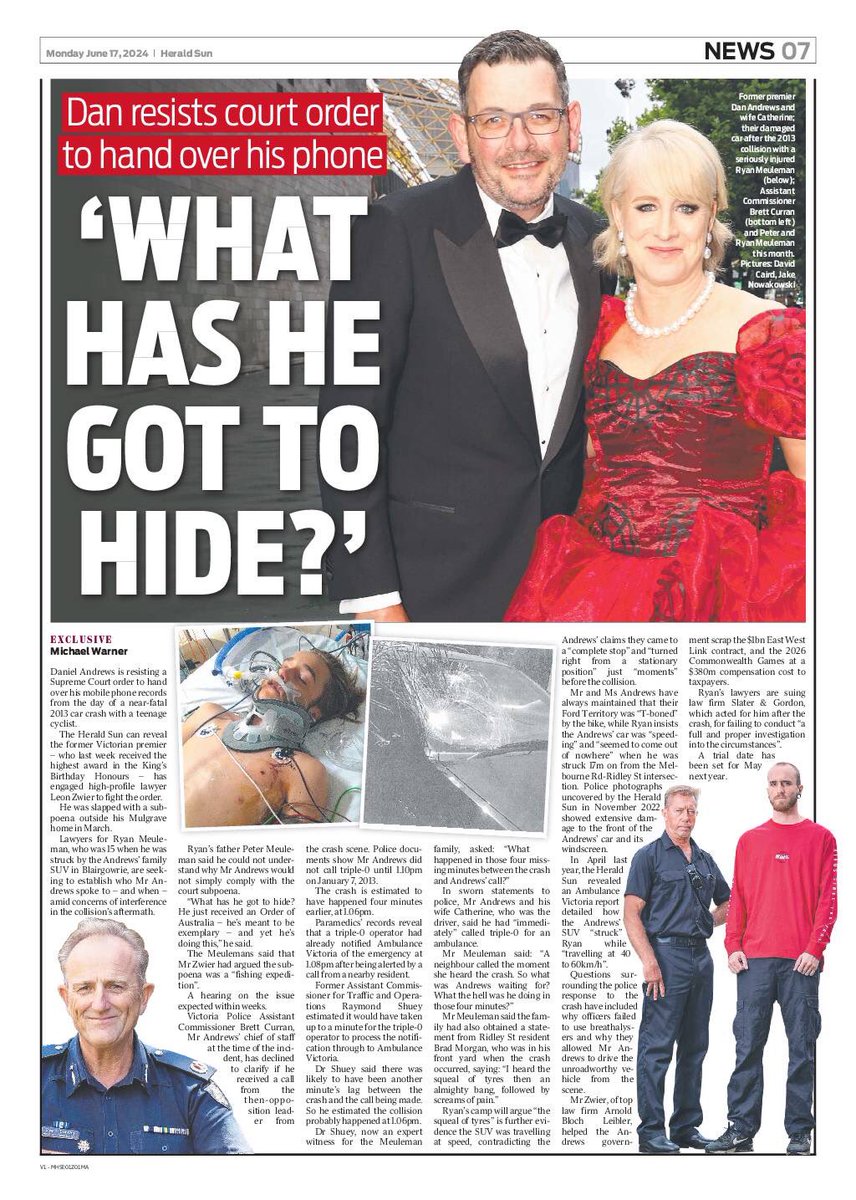 Whoever said "the truth shall set you free" has clearly never met Daniel Andrews. 

Every bit of truth that has dripped out since that day in January 2013 has pointed another little finger of guilt at him.

First we discover no breath test was performed.

Then the crash photos