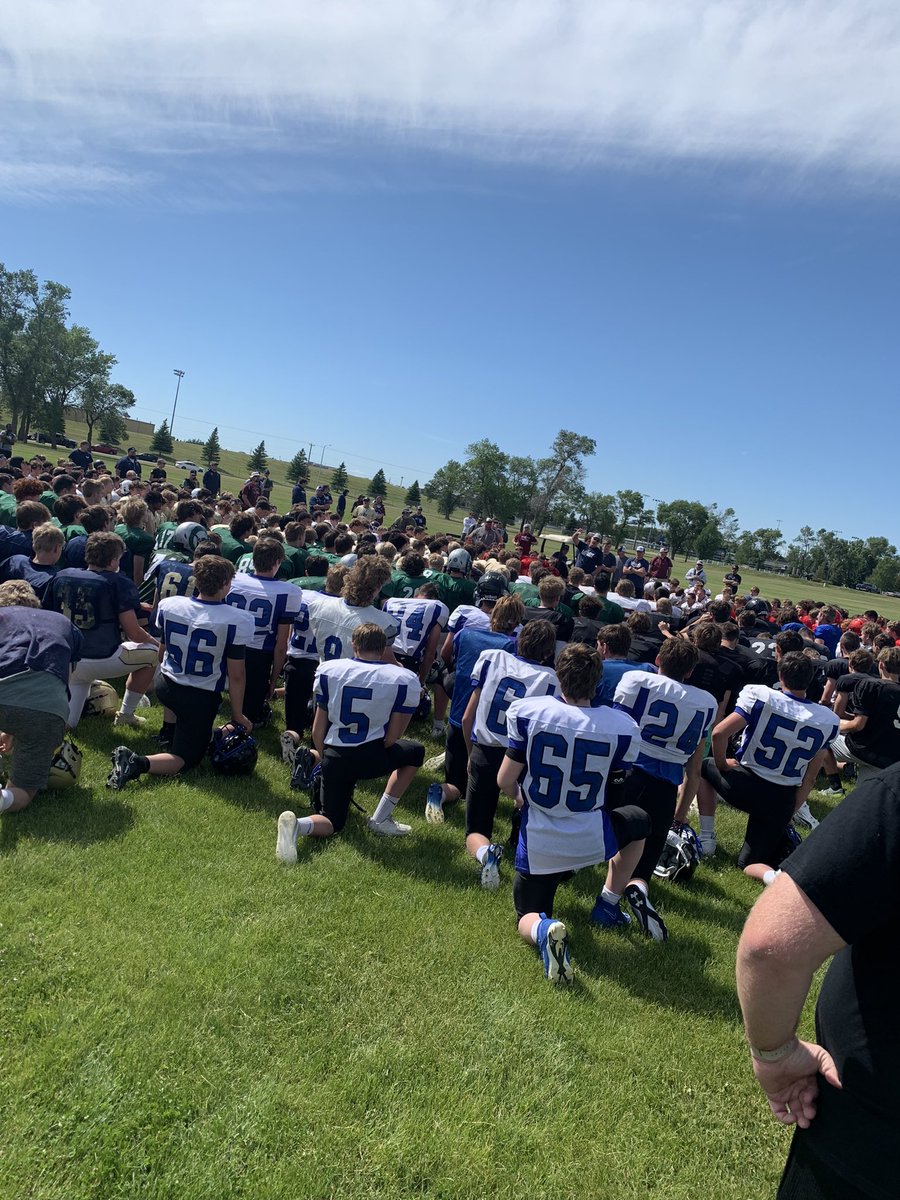 The dudes are here and ready to get to work at the 2024 <a href="/BlueHawkFB/">Dickinson State Football</a> team camp in Dickinson!