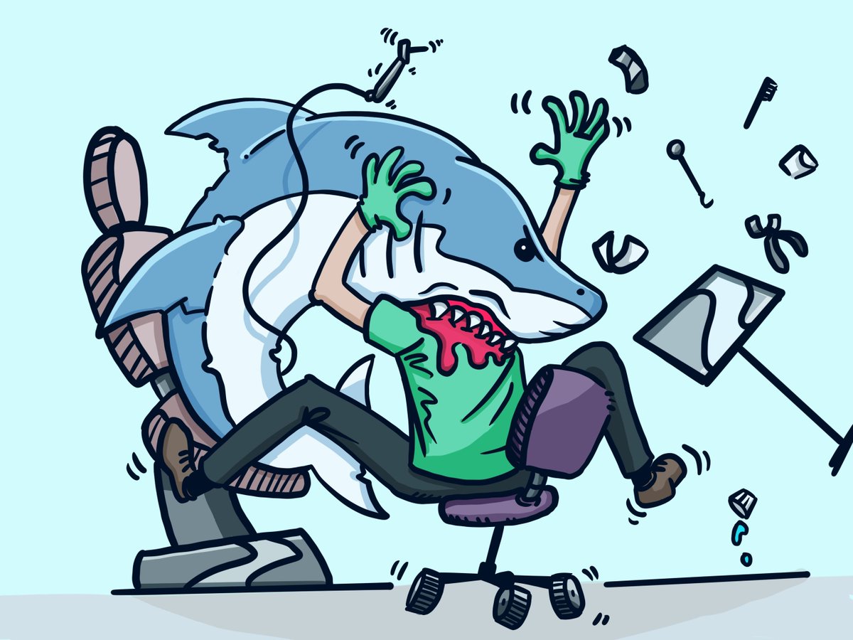 I've been doing a daily doodle in one of the Discord servers I'm in, thought I'd start posting them here.

#dailydoodle

DailyDoodle #1 : Shark at the dentist