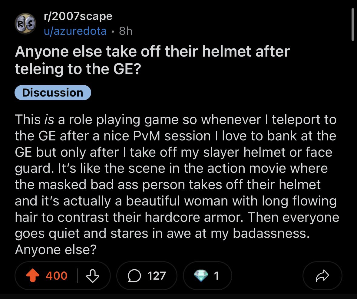 this is honestly so good. from now on…

HELMETS OFF AT THE GRAND EXCHANGE.