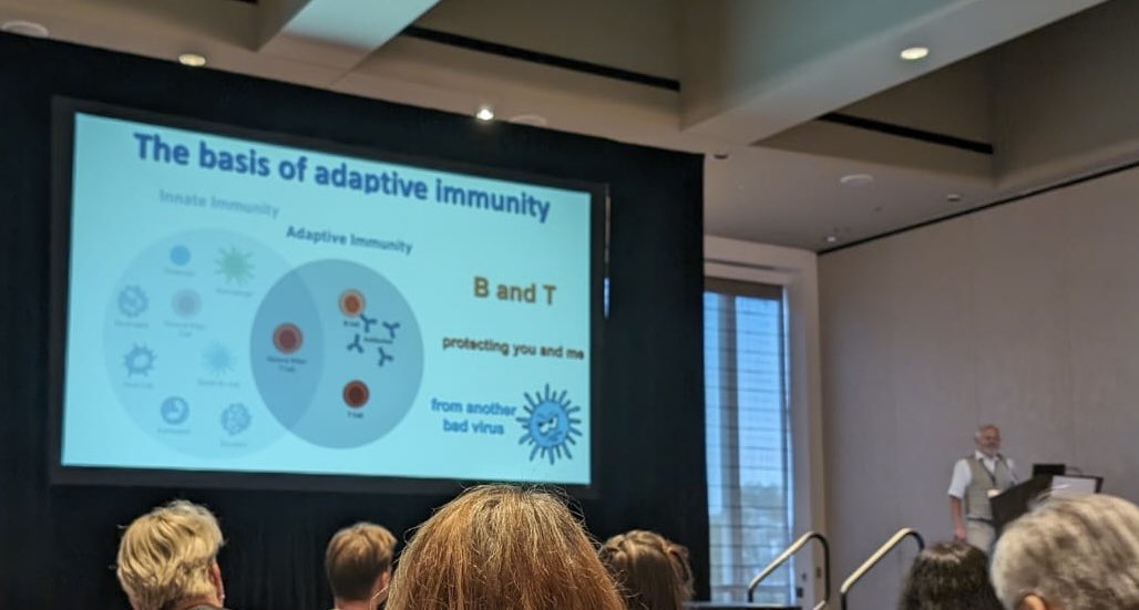 pesenacker_lab's tweet photo. What an exciting start to #IMMSRC @FASEBorg with a great keynote from Michael Reth !
Tomorrow we share our work on co-receptors #TIGIT, #CD226 & #CD96 at posters 59 & 67, with a talk from @dianashinko on Tuesday! @iit_ucl @BBSRC @VersusArthritis https://t.co/fMeXioV3RW