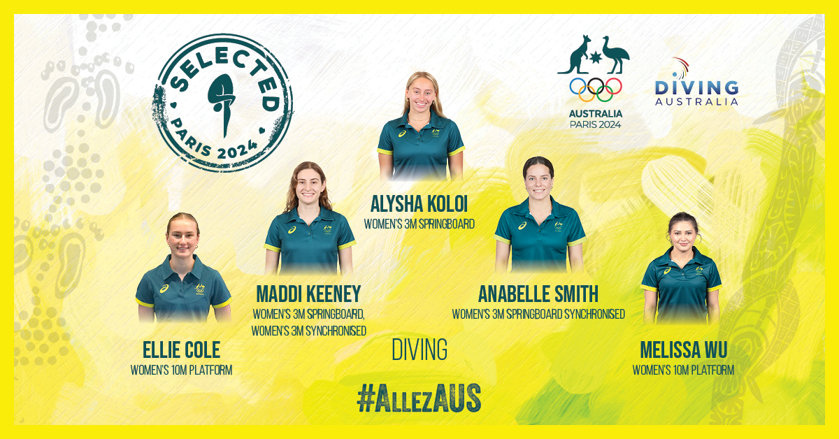 Today we celebrate and congratulate the nine athletes selected to represent Australia at the Paris 2024 Olympic Games 💚💛 #AllezAUS

Read More 👉 diving.org.au/news/nine-memb…