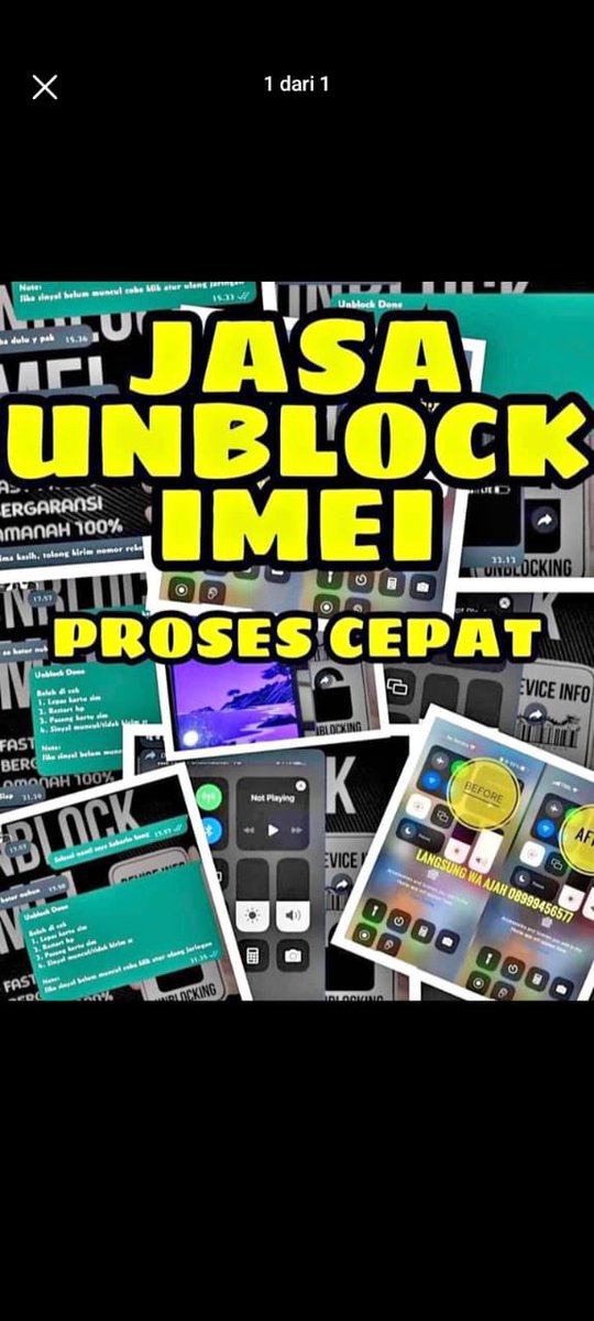 OPEN JASA UNBLOCK IMEI 🛜

💫 3BULAN 250✔️
💫 PERMANEN KEMENPERIN 850 ✔️
💫 PERMANEN BEA CUKAI 1,150,000✔️

AND BERGARANSI AND TRUSTED✅ 
WA: wa.me/6282171849298
#jastipimei #zonauang #Zonajajan #ZonaBA #zonaimei