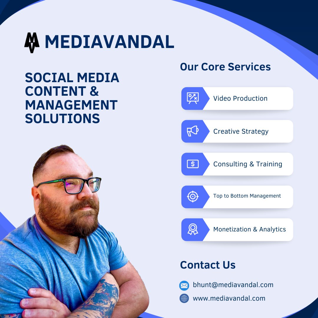 mediavandal's tweet photo. 🚨LIFE UPDATE🚨

With my years of experience, I've decided to go solo and launch MEDIAVANDAL! 🎉

I'm offering social media consulting, video production, creative strategy, analytics, full management, and more!

Book with me today: https://t.co/Sw3KS2RcXd 1/ https://t.co/v7GpZ00lmZ