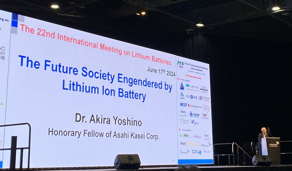 sajjidalvi's tweet photo. IMLB Hong Kong started with Prof. Jean-Marie and 2019 Nobel Prize recipient Dr. Akira Yoshino kick off the presentation. Excited to be here with other Chalmers participants. If you are interested in engineering Alloy anodes for LIB, do pass by poster # 47 today 🙂 #imlb https://t.co/t2NRwlEA6e