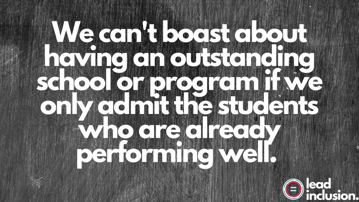 leeannjung's tweet image. 🙌 We can&apos;t boast about having an outstanding school or program if we only admit the #students who are already performing well. Their success isn&apos;t a measure of our instruction--they were going to succeed regardless of the instruction. #LeadInclusion #EdLeaders #Educators #UDL
