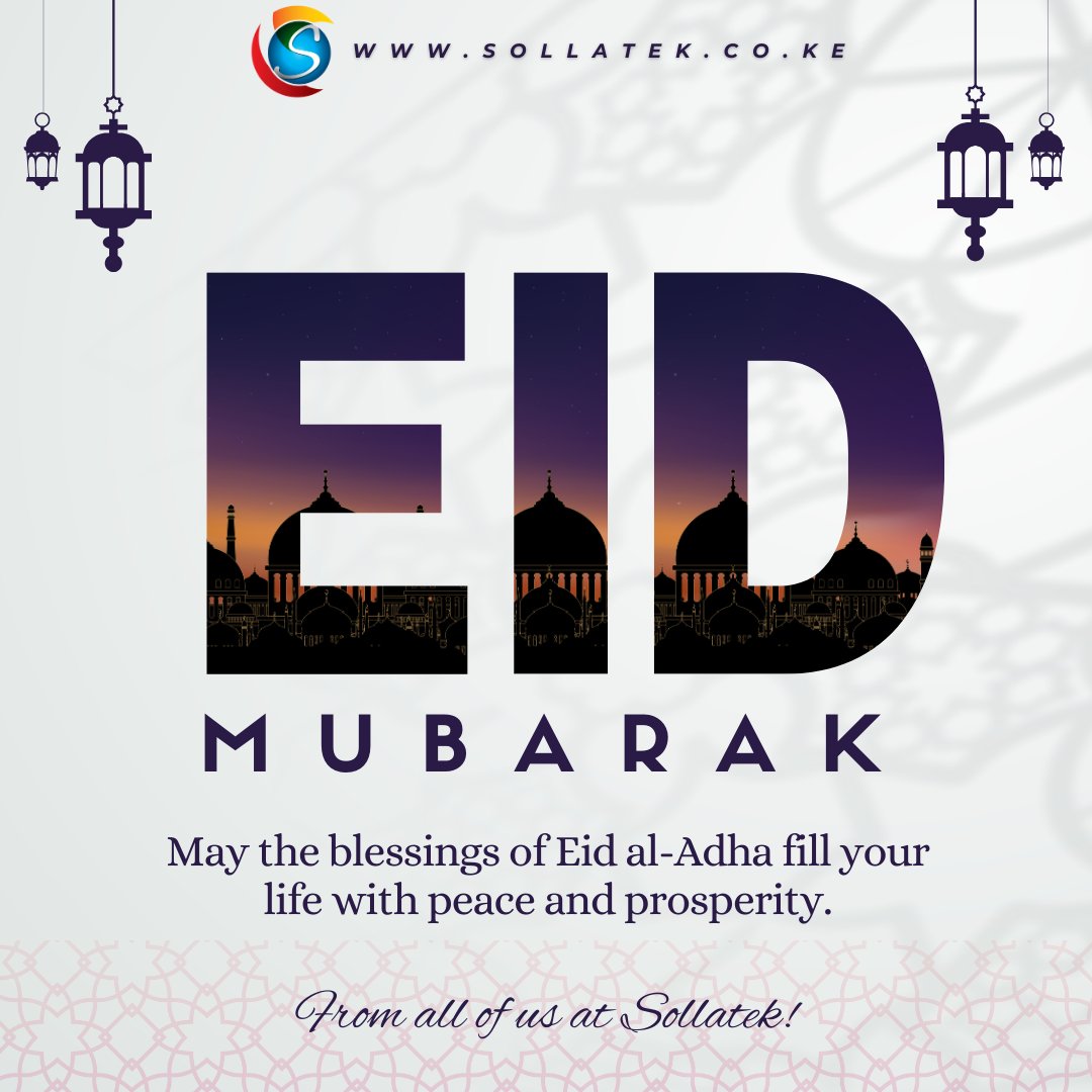 Eid Mubarak to you and your family. 
From all of us at Sollatek.