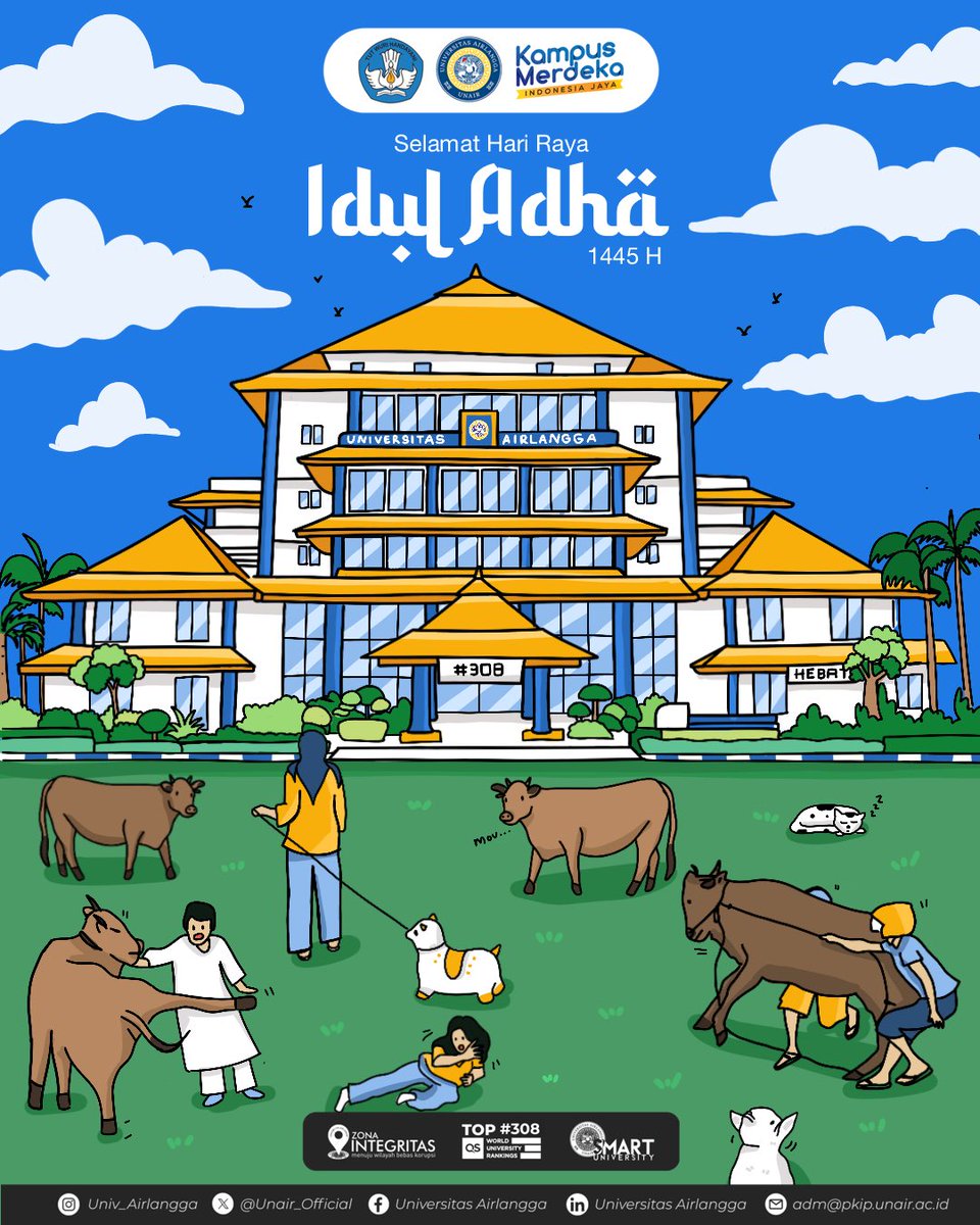 Unair_Official's tweet photo. Selamat Hari Raya Idul Adha 1445 H 🐂🐐
#UniversitasAirlangga
#UNAIRHEBAT
#UNAIR
#ExcellenceWithMorality
#WorldClassUniversity
#SMARTUniversity https://t.co/ZUmol252TJ