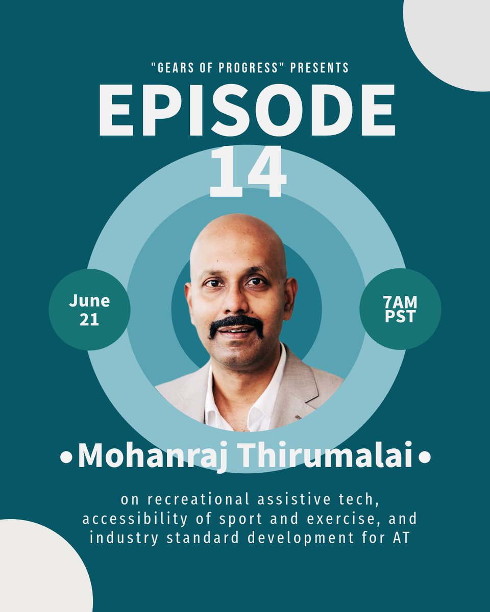 Another Friday means another episode. It's the 1⃣4⃣th one this week with Dr. Mohanraj Thirumalai from the Rehabilitation Engineering Research Center on Recreational, Sport, and Exercise Technologies for People with Disabilities (RERC Rec-Tech).