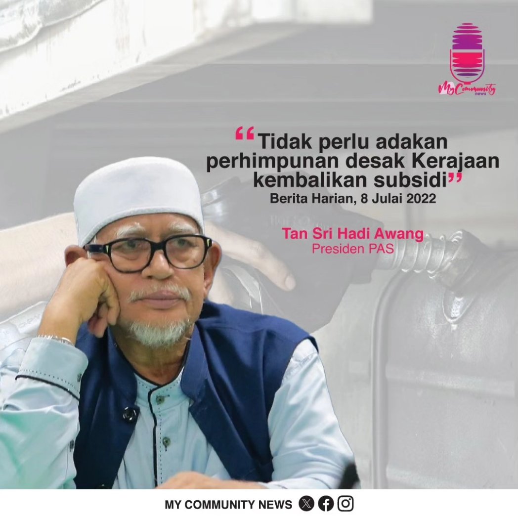 MyCommuNews0624's tweet photo. PENYASARAN SUBSIDI: APA PENDIRIAN PEMIMPIN DAN TOKOH PEMBANGKANG? https://t.co/yRxX2SggEx