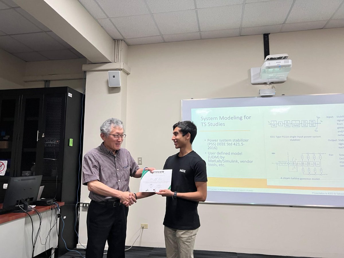 Concapan2025's tweet photo. Durante la visita del Dr. JJ Dai a El Salvador se desarrollaró la ponencia “Practical Approaches to Perform Trasient Stability Studies for Industrial and Commercial Power Systems” , la actividad se desarrolla en coordinación con los capítulos @ieeeucasv, #IEEEIASsvy @ieeeudb https://t.co/adnOc8VCbn