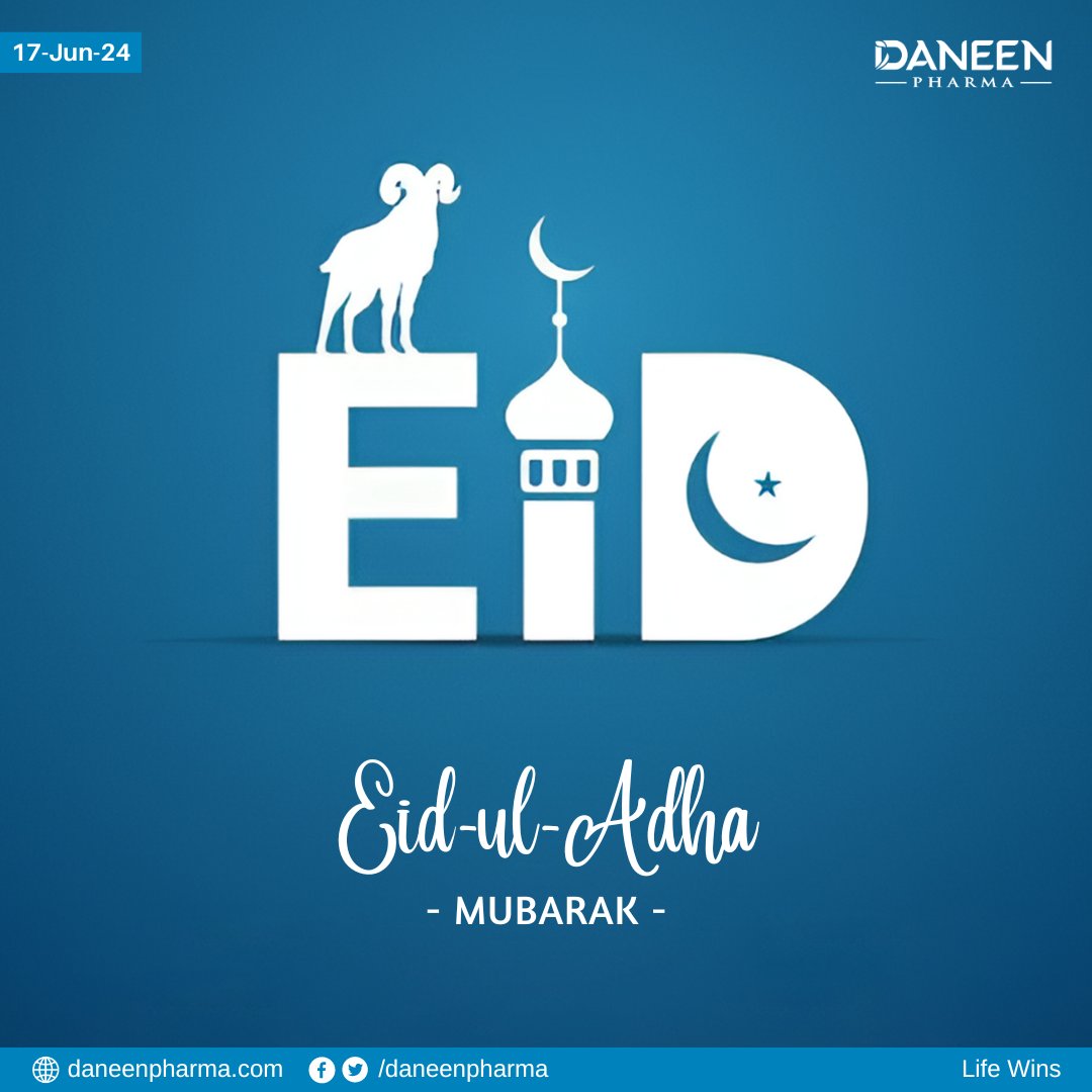 DaneenPharma's tweet photo. Eid-ul-Adha Mubarak!

Warm Eid-ul-Adha greetings from Daneen Pharma! May this festive season bring you health, happiness, and prosperity.

Daneen Pharma
Life Wins

#Eid #EidMubarak #EidalAdha #Eid2024 #Daneen #DaneenPharma #LifeWins https://t.co/MZEdquwThz