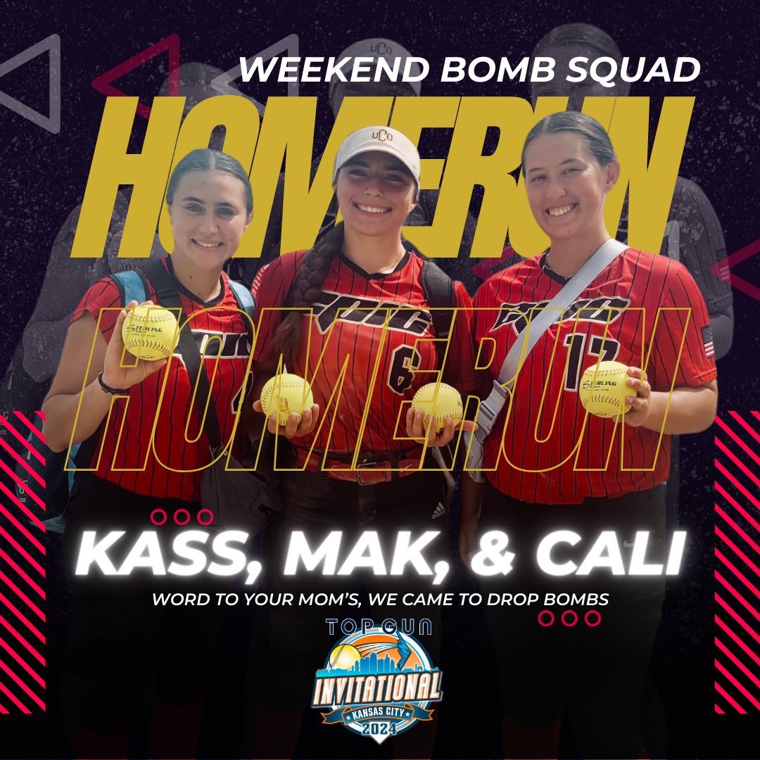 These ladies went yard this weekend at the Top Gun Invite! <a href="/KassidyOberan/">Kassidy Oberan</a>
<a href="/FithianMakenzie/">Makenzie Fithian 2024</a> <a href="/CaliLieurance/">Cali Lieurance</a> <a href="/Epic__SB/">Scotty Smith</a> <a href="/UCOSoftball/">UCOSoftball</a> <a href="/IndyCCSoftball/">Independence CC Softball</a> <a href="/CCRoughridersSB/">Crowder College Softball</a> <a href="/CoastRecruits/">Coast 2 Coast Recruits</a>