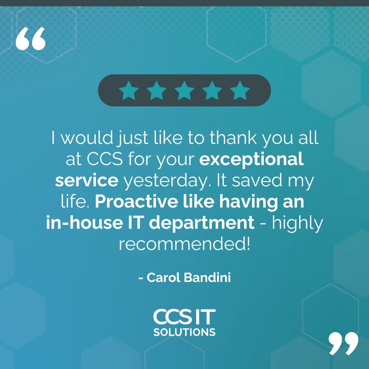 ⭐ What our clients say. ⭐

More amazing feedback! Going the extra mile to ensure we can support our clients as part of their team in the everyday and in those moments that really count is something we're proud of. 

#CustomerFeedback #ITSupport #MiltonKeynes