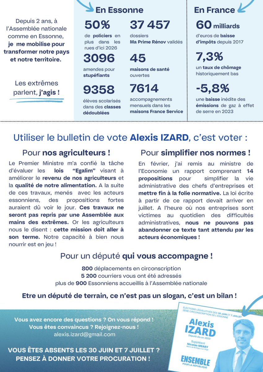 Aujourd’hui, j’aurais dû remettre les conclusions de mon rapport sur la rémunération des agriculteurs et les négociations commerciales en France.

À la place, j’ai remis ma profession de foi en préfecture 💪🏼

Le 30 juin, votons pour que ces travaux cruciaux puissent continuer !