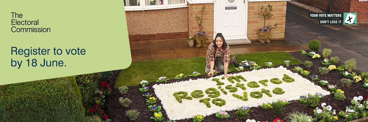 We are registered to vote, are you?
The deadline to register to vote in the general election on 4 July is tomorrow, 18th June!
Don't miss out on your chance to have your say!
Register now: gov.uk/register-to-vo…