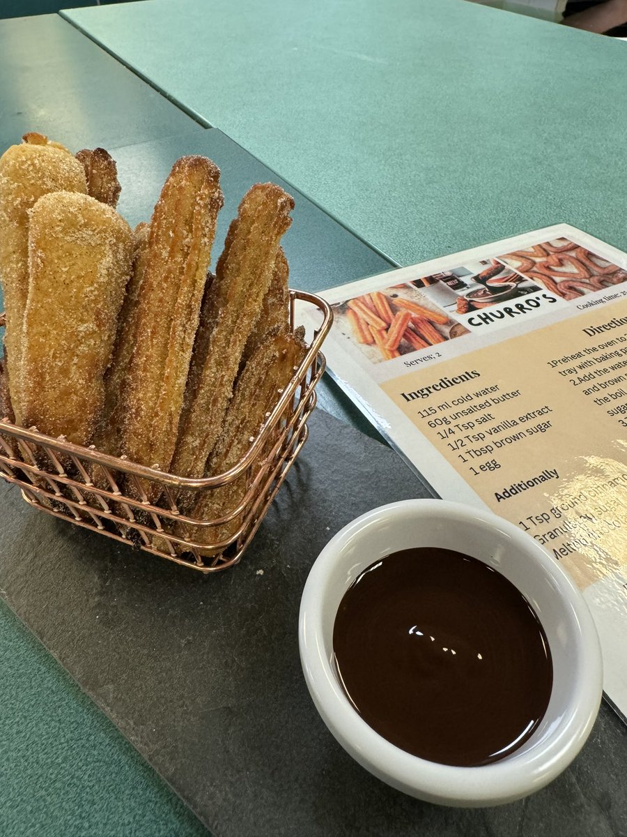 CaldiesDT's tweet photo. Churro time! Mr Kearns’ Y10 FP&amp;N class have spent the morning making churros - not a bad way to spend Monday morning @CaldiesSchool @SIL_schoolfood #foodlover #MondayMornings https://t.co/4B3fpOCxDT