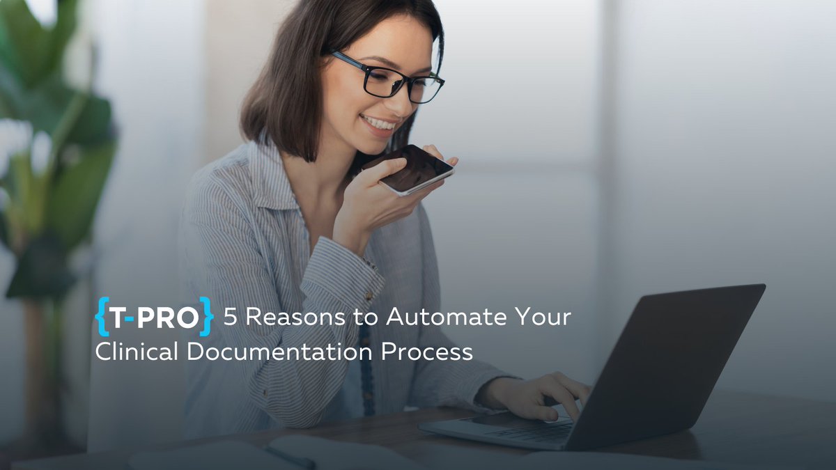 Discover the top 5 reasons to automate your clinical documentation! Streamline your processes, reduce errors, and enhance clinician satisfaction. Dive into our latest blog to learn how T-Pro's solutions can transform healthcare delivery.
👉 Read more: blog.tpro.io/5-reasons-to-a…