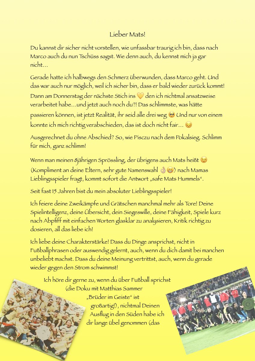 Flu1007's tweet photo. @matshummels @BVB @RNBVB @kicker_BVB @DrReinholdLunow @sebastiankehl Ein Liebesbrief an Mats 🫶🏼🖤💛 #matshumnels #nurderbvb #einmalborusseimmerborusse https://t.co/ZnNQXSjNhk