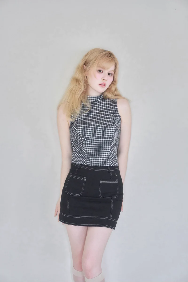 andmary X:ssä: ”Natalie check tops color beige/black ¥9790-tax in