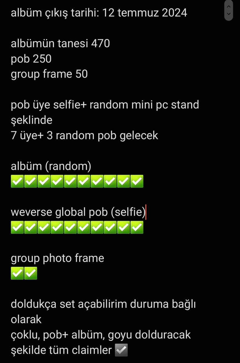 ENHYPEN ROMANCE: UNTOLD REGULAR VERS GO❤️‍🔥

direkt trye fiziksel olarak alıyorum
kargo fiyata dahil
sadece gümrük ödenecek
fiyatta oynama olabilir
info fotoda 

vers seçebilirsiniz 3 set+1 random şeklinde siparişi gireceğim

#enhypensatis #enhypengo