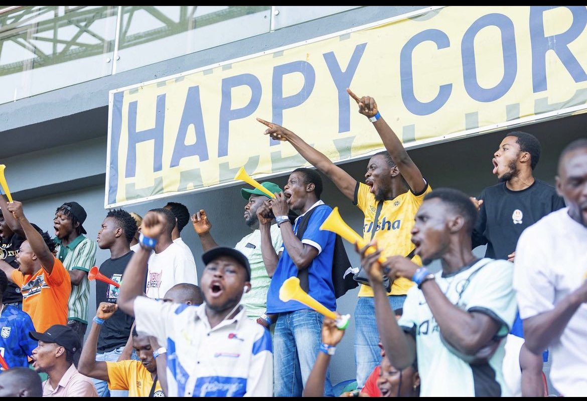 HomeofTSL's tweet photo. The Happy Corner brand is all about bringing football enthusiasts together to enjoy the game in a safe and fun environment. We believe in fostering a sense of camaraderie and excitement amongst fans, ensuring that everyone has a great time without any room for violence. 

That being said, we do not support any act or threat to violence and “anyone” speaking otherwise does not speak on behalf of the Happy Corner/Sporting Lagos.

[We await further communication from Mgt.]