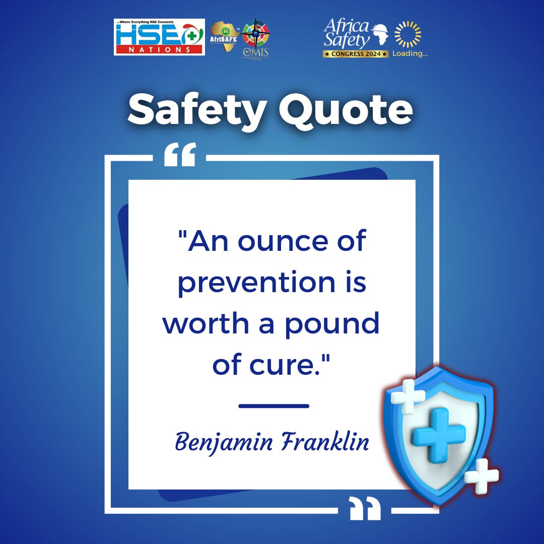 🚨 A powerful reminder that being proactive and preventative is often much more effective and can pay huge dividends down the line.

Safety first, always!

#HSENations #AfriSAFE #TheOMIS