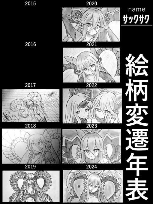 #絵柄変遷年表
僕のティアマトの歴史 