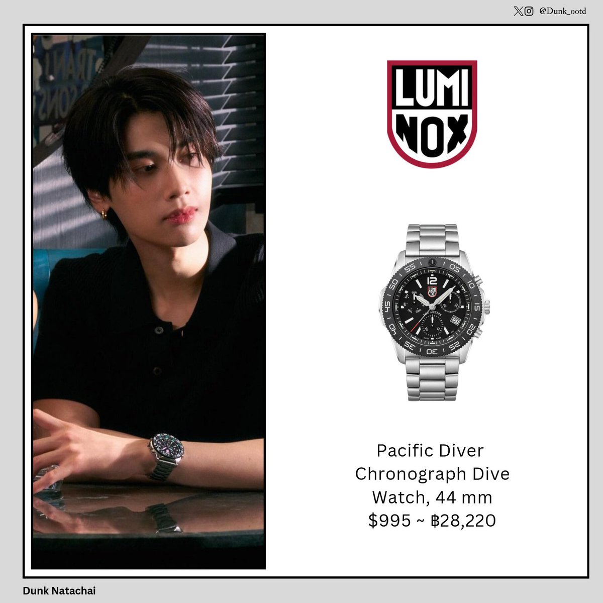 dunk_ootd's tweet photo. Dunk x Luminox

• ‘Pacific Diver Chronograph Dive Watch, 44 mm $995 ~ ฿28,220’

Cr. 📸 @LifestyleAsiaTH 

🛒 https://t.co/aNC05ZkiPA 

#LifestyleAsiaThailand
#HitTheCity #LSAHitTheCity
#AlwaysVisible #EverySecondCounts #Luminoxthailand
@dunknatachai #dunknatachai https://t.co/398y5bee1x