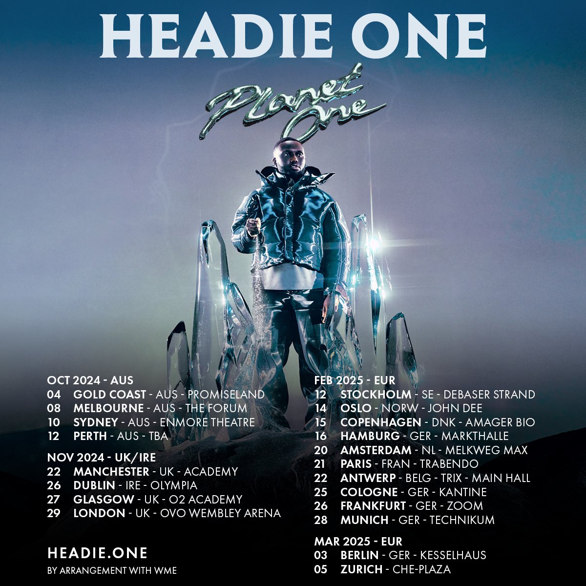 HeadieOne's tweet image. UK + AUSTRALIA + IRELAND. Pre-order ‘The Last One’ from my official store for pre-sale access to my upcoming 'Planet One' Tour 🌍. 

Pre-sale closes Weds 3pm BST. 🇬🇧 🇦🇺 🇮🇪